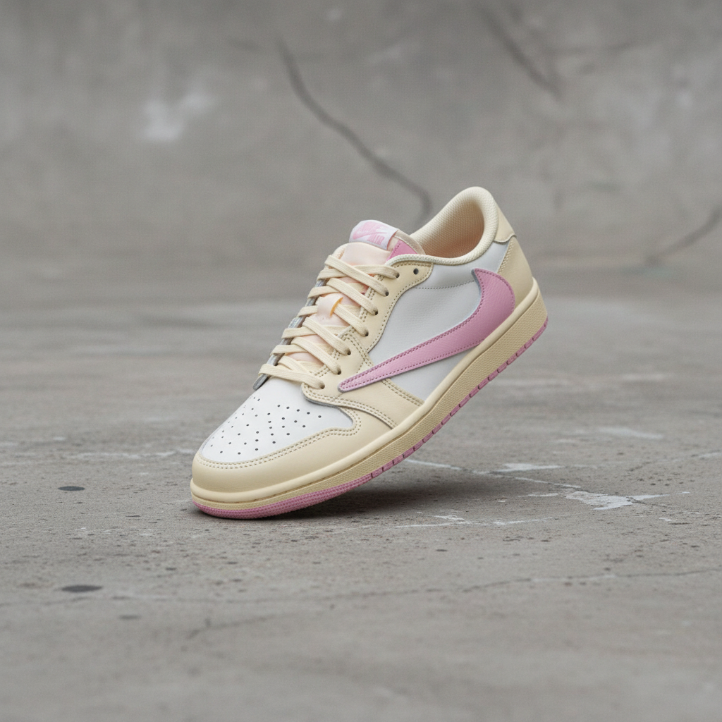 travis scott jordan 1 low shy pink from the pink pack raffles